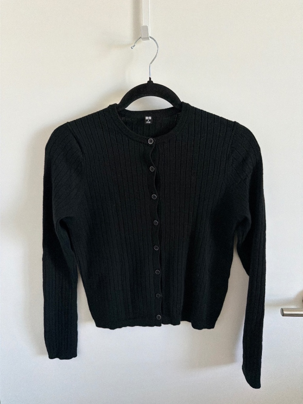 Uniqlo Black Wool Button Up Cardigan Size M